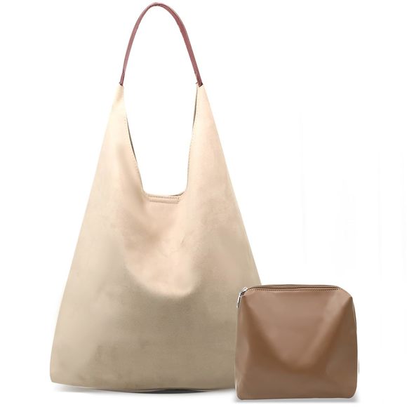 Lуtоѕmоо Handbags - Suede Bags Suede Tote Bag Slouchy Shoulder Bag Brown Tote Handbag B)